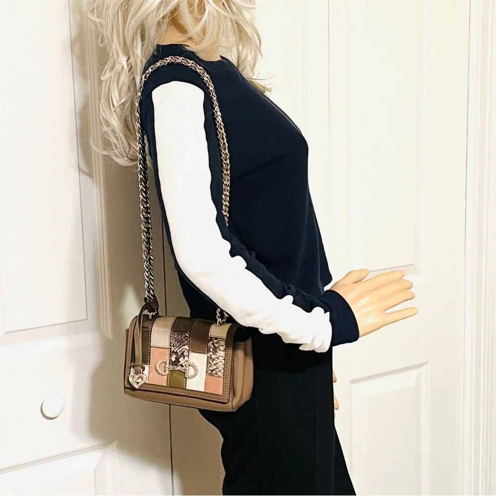 BRIGHTON Small Flap Bag with Patchwork Pattern NWT